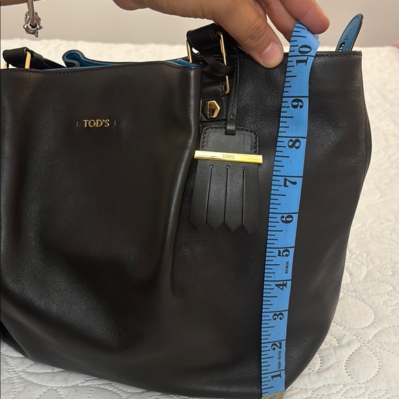 Tod's Vintage Black Leather Tote with Gold Accents Limited Edition Flower Bag - Picture 14 of 14